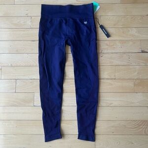 NWT Forever 21 Sea Dark Purple Ribbed Athletic Leggings